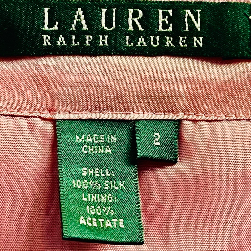 Ralph Lauren 3 tier ruffled silk skirt side zip asymmetrical hem self tie @waist - Picture 5 of 5